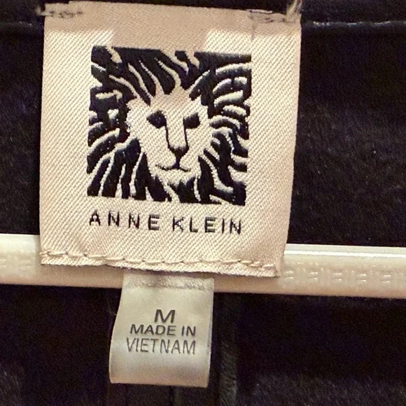 Anne Klein Black Open-Front Faux Leather Jacket
